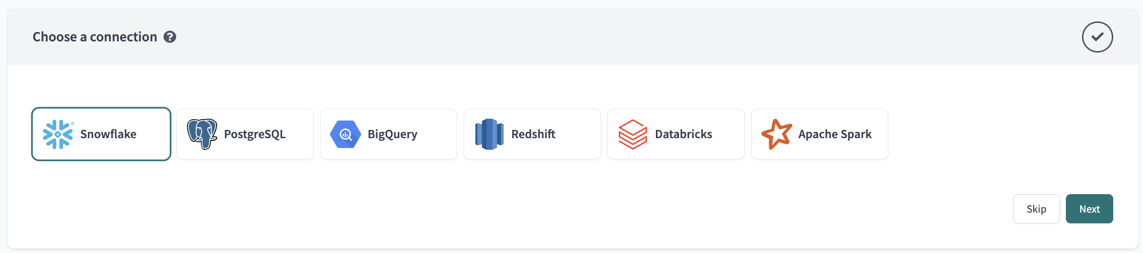 Choose a connection Choose a connection